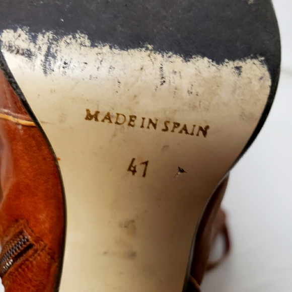 Shelli's London Tall Carmel Women's Over the Knee Leather Boots Inside Zip 41 - Picture 10 of 10